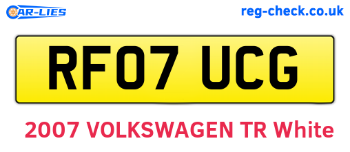 RF07UCG are the vehicle registration plates.