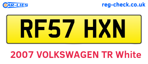 RF57HXN are the vehicle registration plates.
