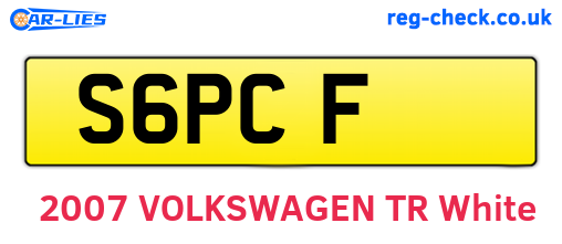 S6PCF are the vehicle registration plates.