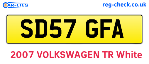 SD57GFA are the vehicle registration plates.