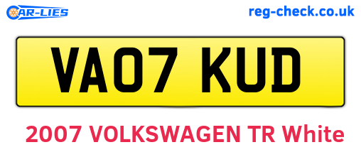 VA07KUD are the vehicle registration plates.