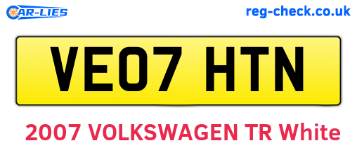 VE07HTN are the vehicle registration plates.
