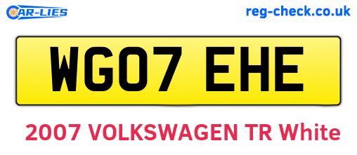 WG07EHE are the vehicle registration plates.