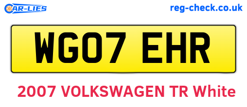 WG07EHR are the vehicle registration plates.