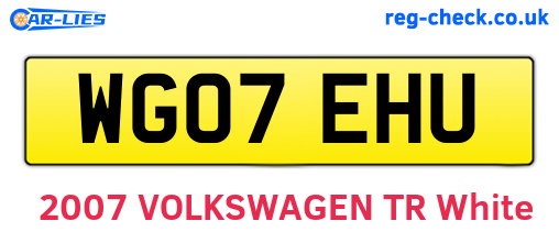 WG07EHU are the vehicle registration plates.