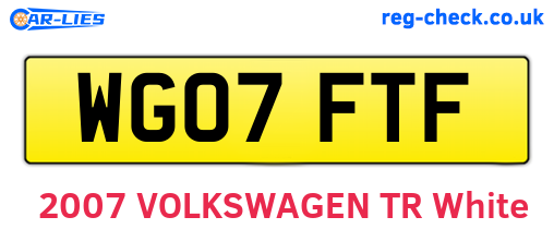 WG07FTF are the vehicle registration plates.