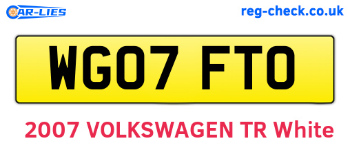 WG07FTO are the vehicle registration plates.
