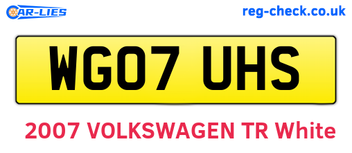 WG07UHS are the vehicle registration plates.