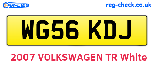WG56KDJ are the vehicle registration plates.