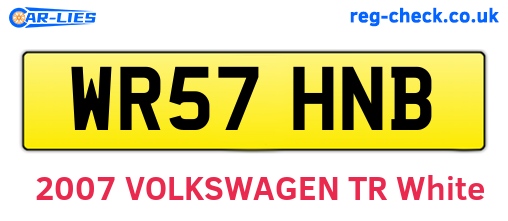 WR57HNB are the vehicle registration plates.