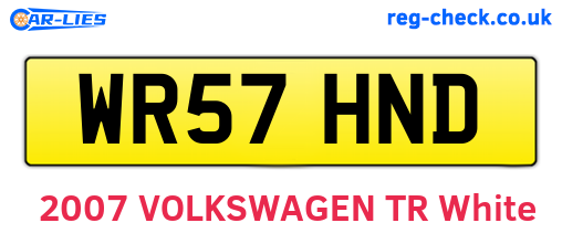 WR57HND are the vehicle registration plates.