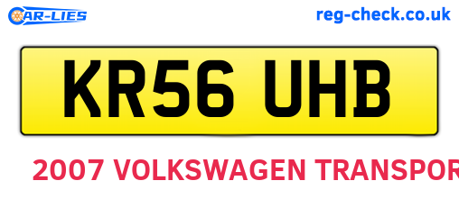 KR56UHB are the vehicle registration plates.