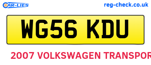WG56KDU are the vehicle registration plates.