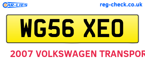WG56XEO are the vehicle registration plates.