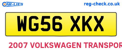 WG56XKX are the vehicle registration plates.