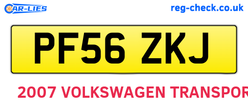 PF56ZKJ are the vehicle registration plates.