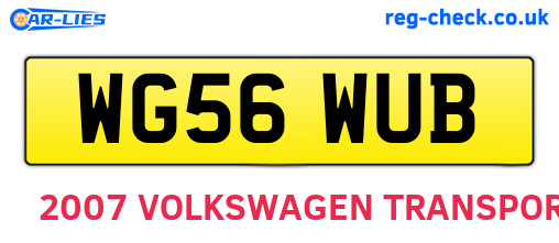 WG56WUB are the vehicle registration plates.