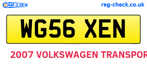 WG56XEN are the vehicle registration plates.
