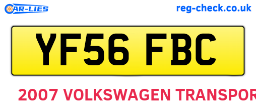 YF56FBC are the vehicle registration plates.