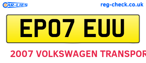 EP07EUU are the vehicle registration plates.