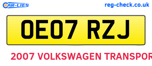 OE07RZJ are the vehicle registration plates.