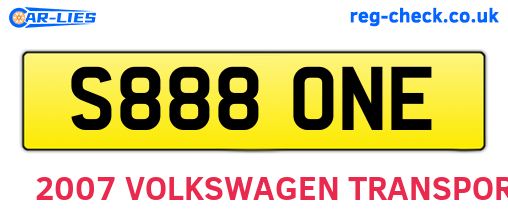 S888ONE are the vehicle registration plates.