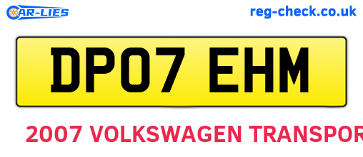 DP07EHM are the vehicle registration plates.