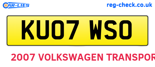 KU07WSO are the vehicle registration plates.