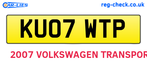 KU07WTP are the vehicle registration plates.