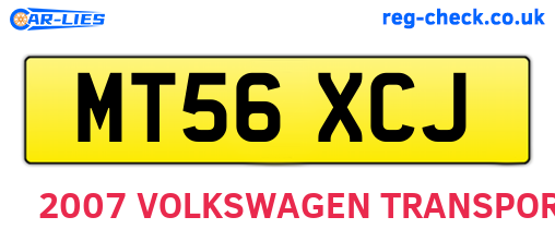 MT56XCJ are the vehicle registration plates.