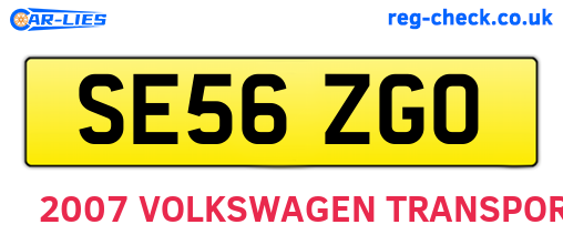 SE56ZGO are the vehicle registration plates.