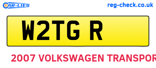 W2TGR are the vehicle registration plates.