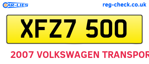 XFZ7500 are the vehicle registration plates.
