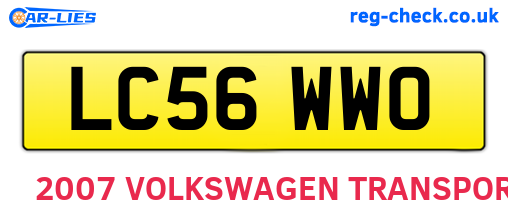 LC56WWO are the vehicle registration plates.