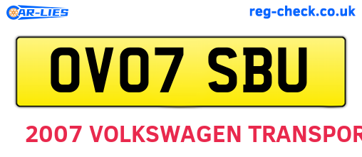 OV07SBU are the vehicle registration plates.