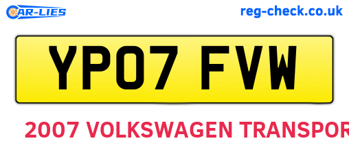 YP07FVW are the vehicle registration plates.