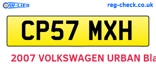 CP57MXH are the vehicle registration plates.