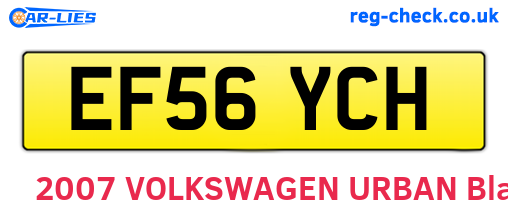 EF56YCH are the vehicle registration plates.