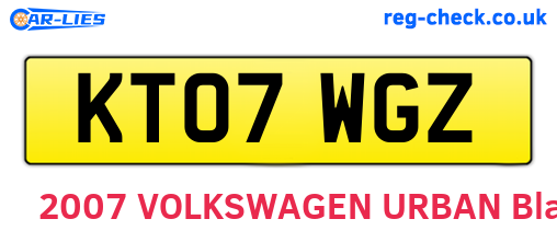KT07WGZ are the vehicle registration plates.