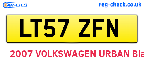 LT57ZFN are the vehicle registration plates.