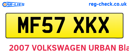 MF57XKX are the vehicle registration plates.
