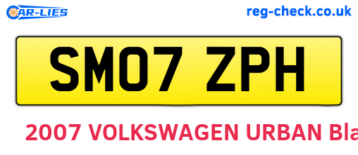 SM07ZPH are the vehicle registration plates.