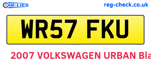 WR57FKU are the vehicle registration plates.