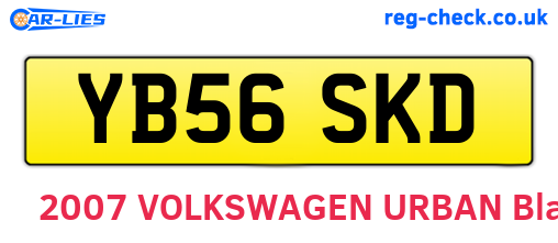 YB56SKD are the vehicle registration plates.