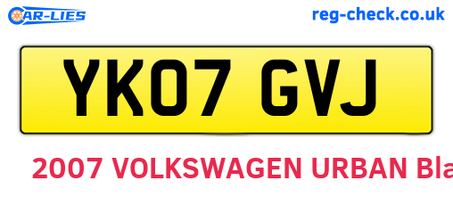 YK07GVJ are the vehicle registration plates.
