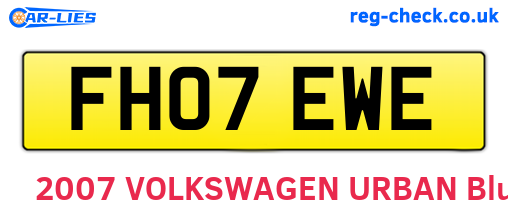 FH07EWE are the vehicle registration plates.
