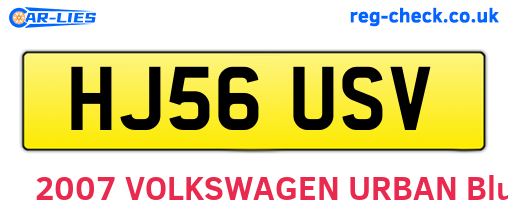 HJ56USV are the vehicle registration plates.
