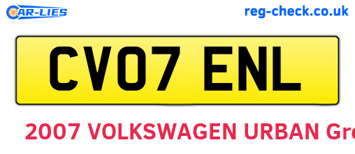 CV07ENL are the vehicle registration plates.