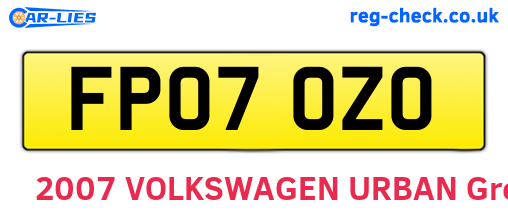 FP07OZO are the vehicle registration plates.