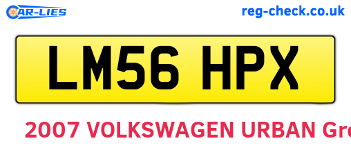 LM56HPX are the vehicle registration plates.
